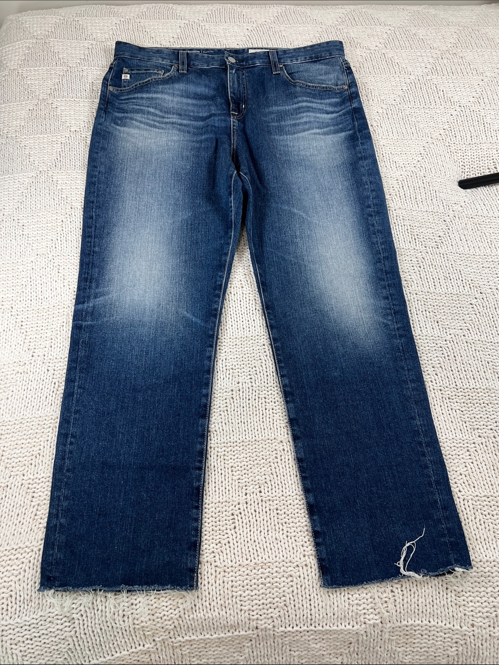 Ag Adriano Goldschmied Women's Blue Washed Ex-Boyfriend Jeans